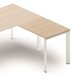 SERIE K7 - Extensions pour plans droits - Retour direct 80x60cm sur pied, plateau acacia, structure aluminium