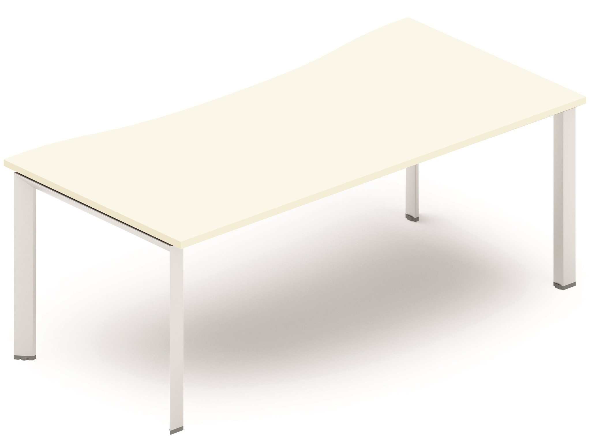 Plan vague symétrique 160x90x80cm blanc/aluminium - sur délai