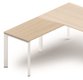 SERIE K7 - Extensions pour plans vagues - Retour vague à gauche 90x60cm sur pied, plateau acacia, structure aluminium