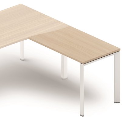 SERIE K7 - Extensions pour plans vagues - Retour vague à droite 90x60cm sur pied, plateau acacia, structure aluminium