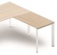 SERIE K7 - Extensions pour plans vagues - Retour vague à droite 90x60cm sur pied, plateau acacia, structure aluminium