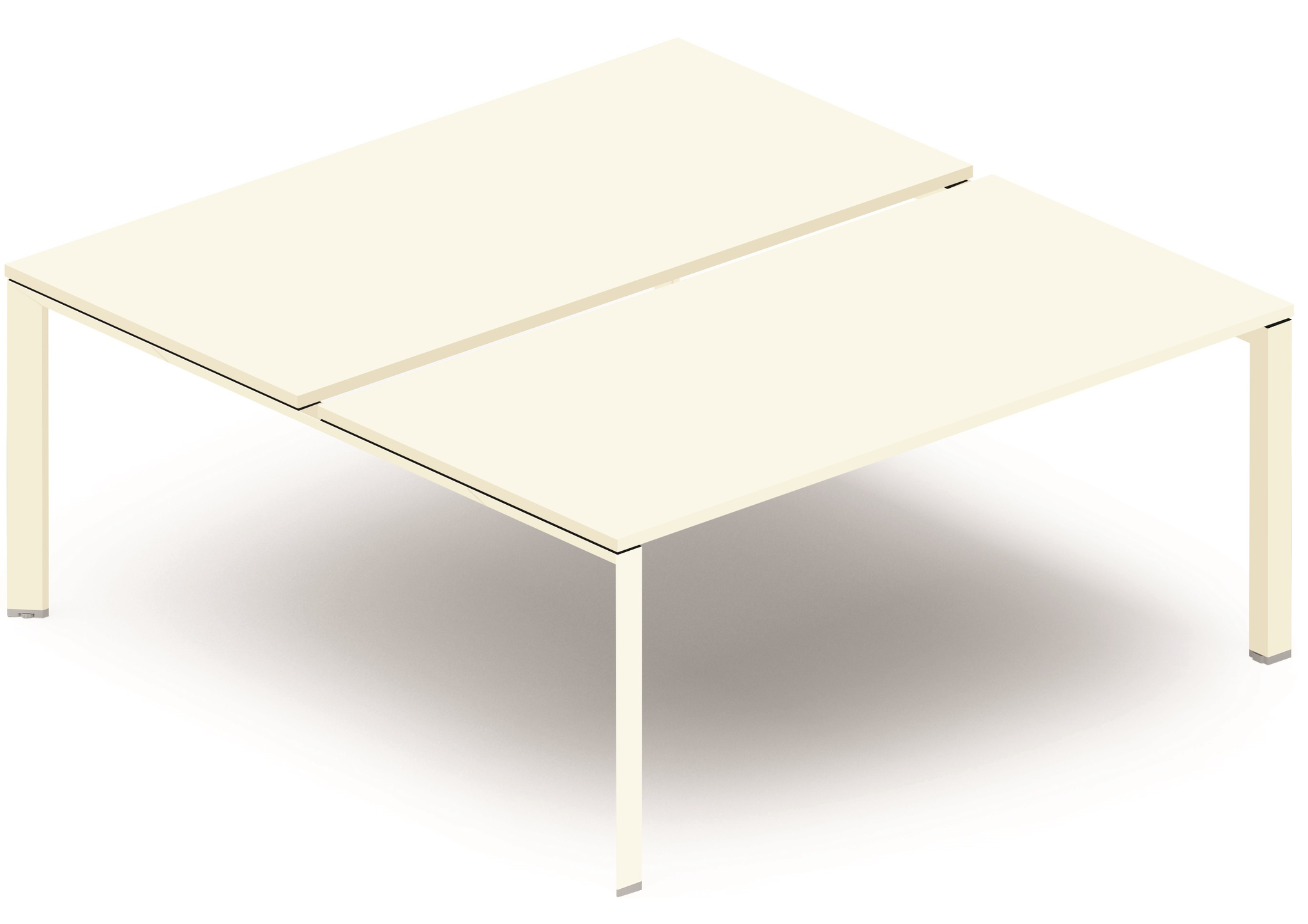 K7 Bench départ 2 plateaux fixes 160x80cm encombrement 160x165cm blanc/blanc - sur délai