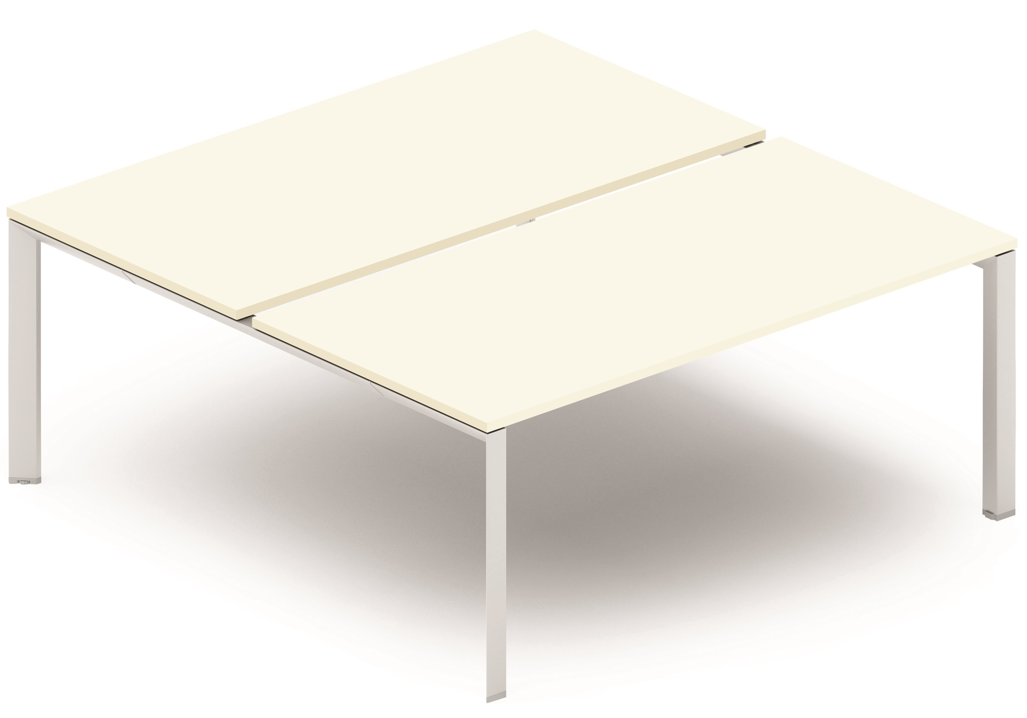 K7 Bench départ 2 plateaux fixes 160x80cm encombrement 160x165cm blanc/aluminium - sur délai