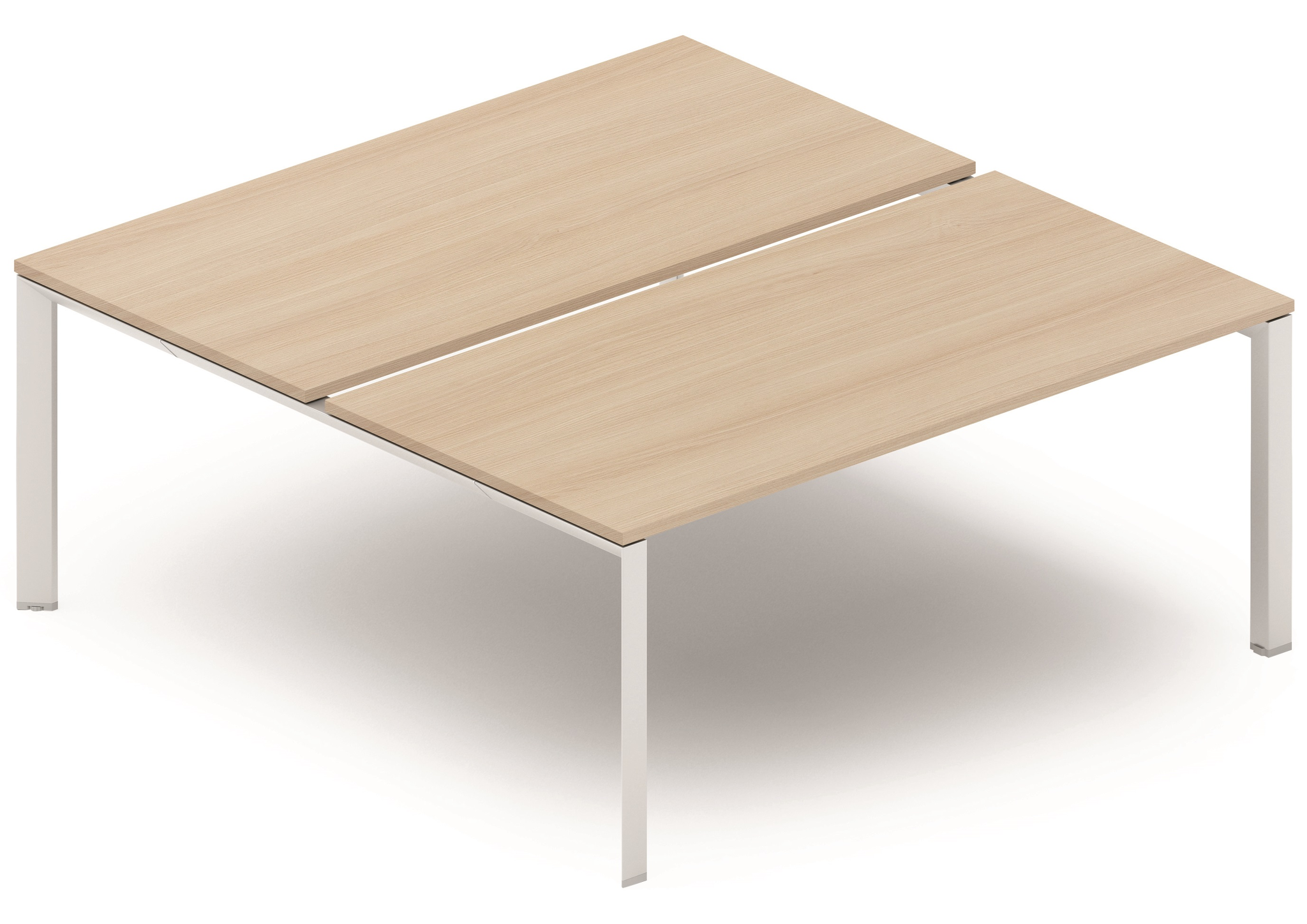 K7 Bench départ 2 plateaux fixes 160x80cm encombrement 160x165cm, plateau acacia, structure aluminium