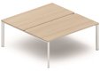 POSTES BENCH (POSTES DOUBLES) - SERIE K7 - K7 Bench départ 2 plateaux fixes 160x80cm encombrement 160x165cm, plateau acacia, structure aluminium