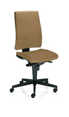 OPERATIVE - Dossier tissu - ZEN TISSU siège opérative synchrone décalé avec translation d'assise, tissu beige, structure nylon noir - sur délai