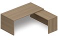 SERIE X5 - Tables de Bureau avec retour - X5 Ensemble de bureau 180x200cm : table 180x90cm avec retour mur aligné 60x200cm /noyer ambré
