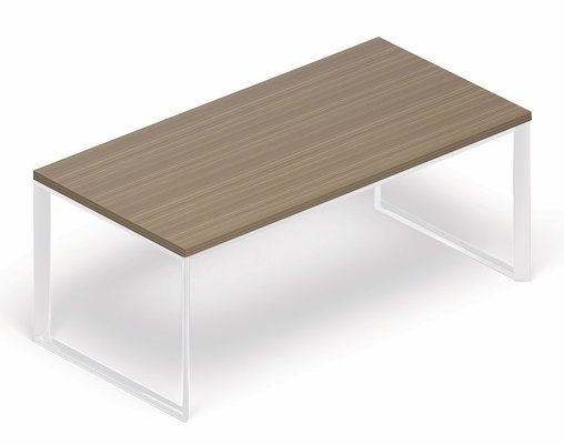 SERIE X6 - Tables de Bureau - X6 Table 200x100cm sur pieds blanc /noyer ambré