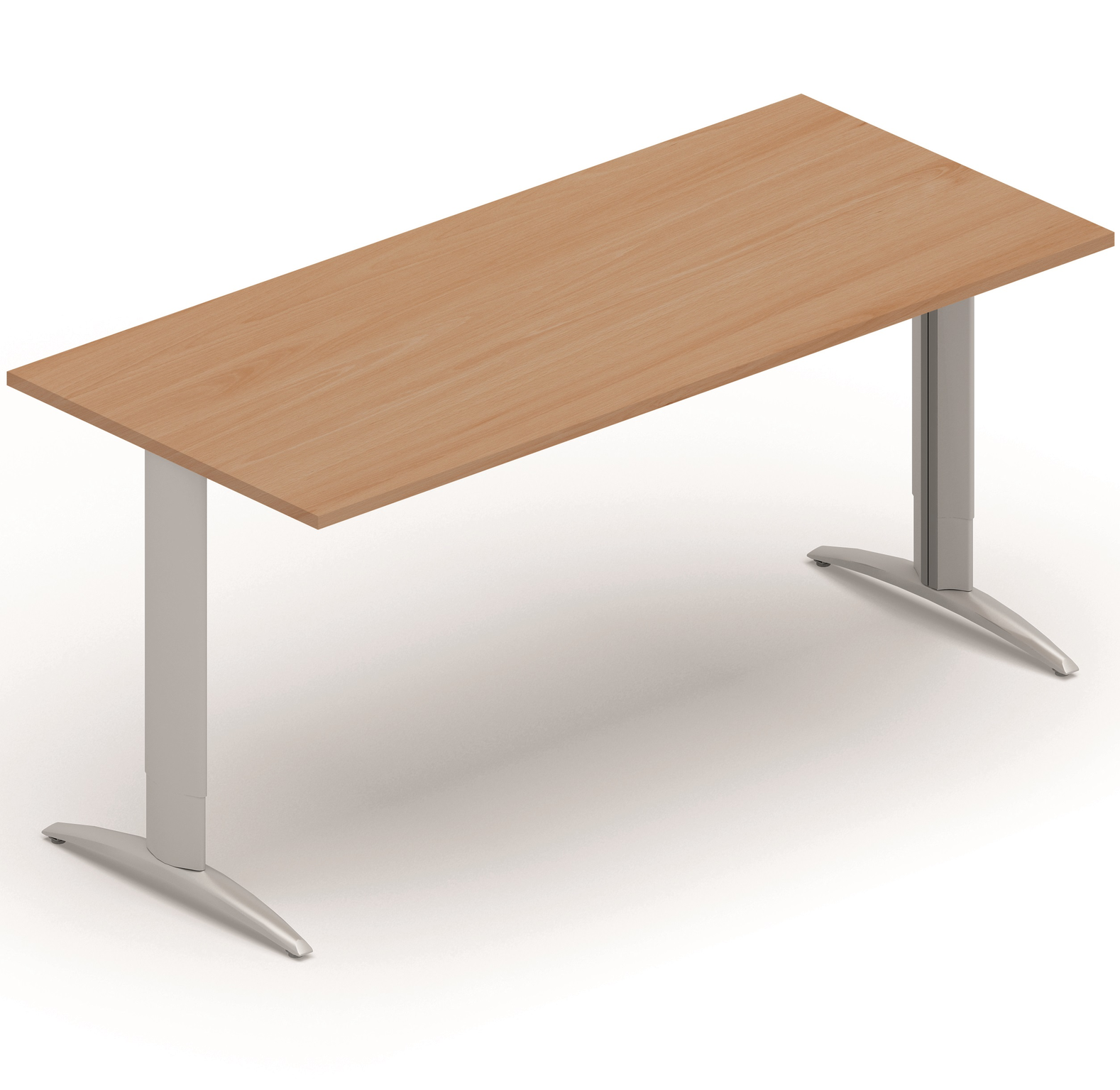 Plan droit 160x80cm réglable en hauteur de 66 à 86cm hêtre/aluminium