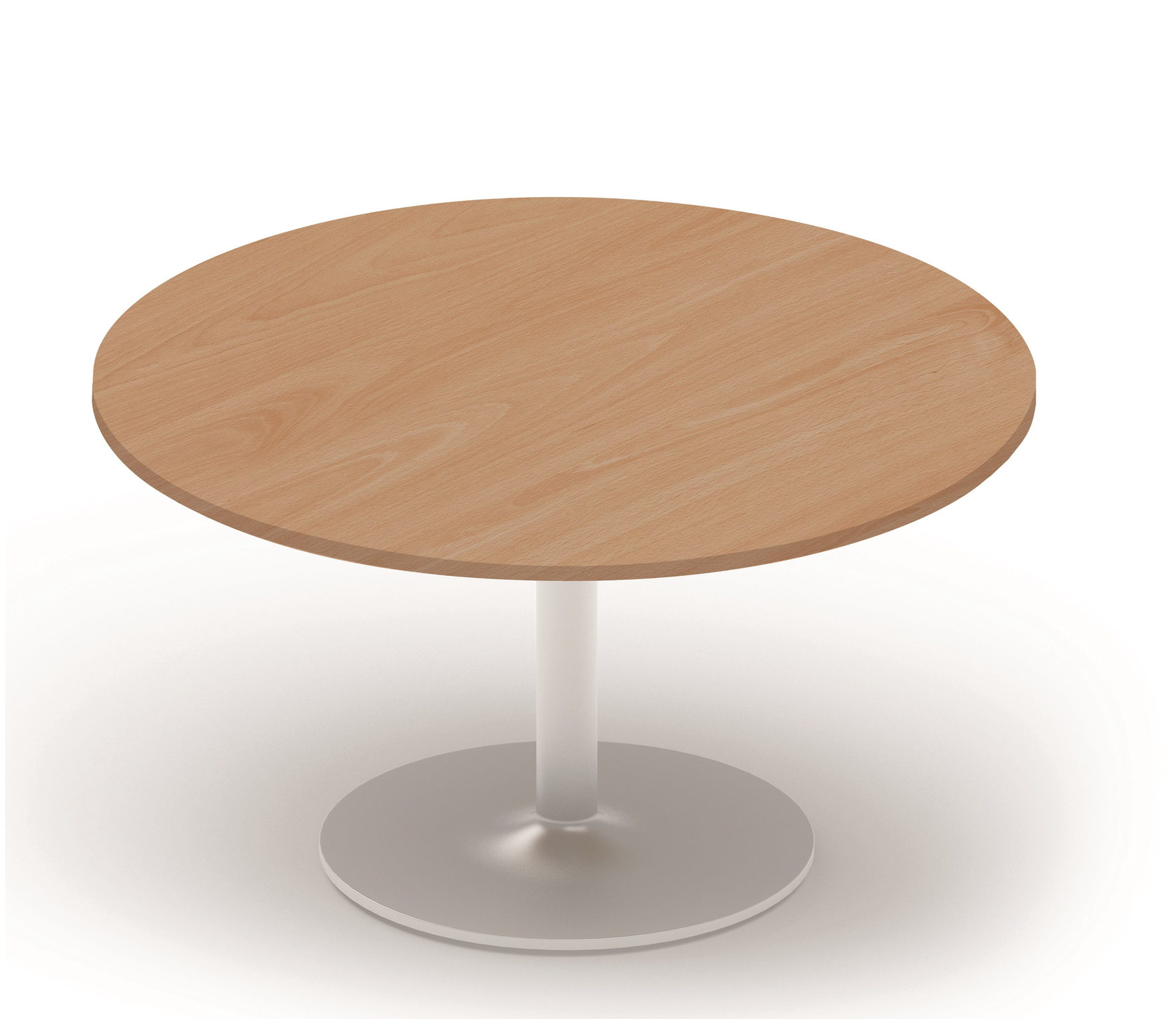 Table ronde diamètre 110cm sur pied colonne hêtre/aluminium
