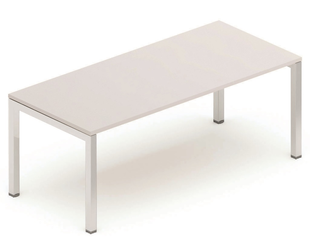K3 plan droit 140x80cm, réglable en hauteur de 65 à 85cm, plateau gris clair, structure aluminium