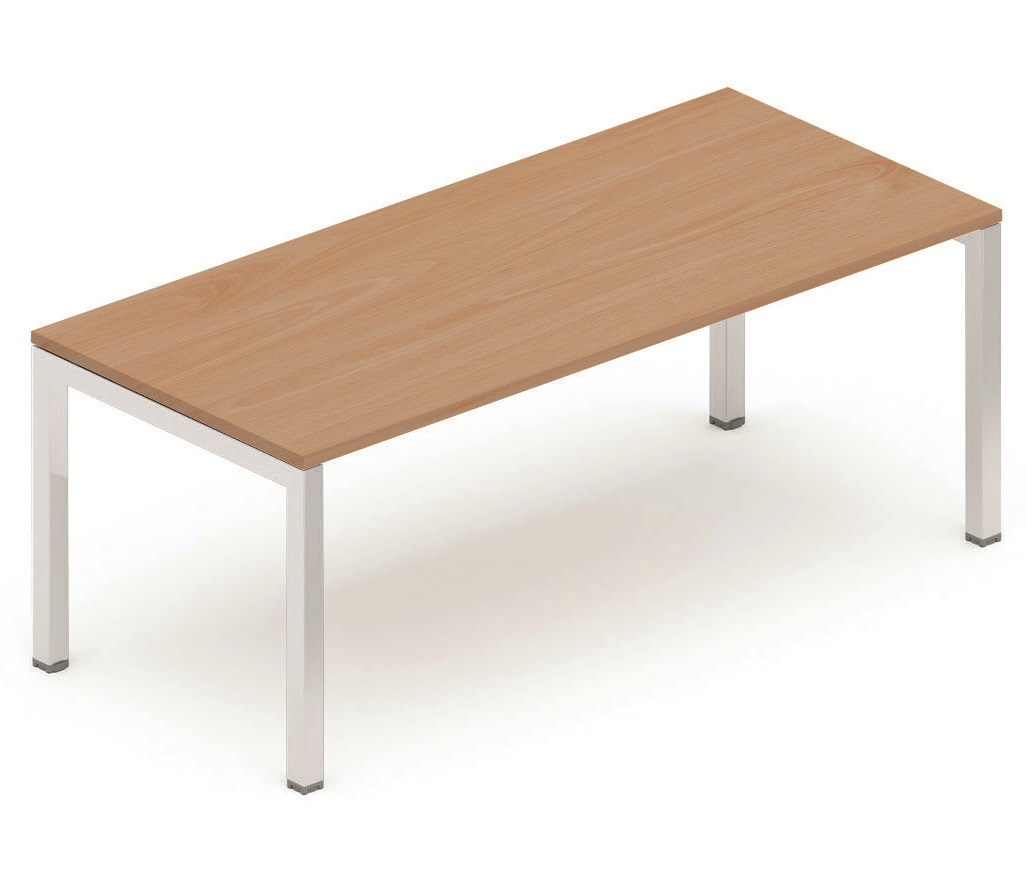 K3 plan droit 180x80cm, réglable en hauteur de 65 à 85cm, plateau hêtre, structure aluminium