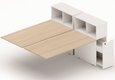 SERIE K7 - Plans compacts - K7 Bench suivant avec niche sur rangement personnel 156x80cm encombrement 156x165cm, plateau acacia, structure aluminium