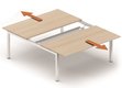 POSTES BENCH (POSTES DOUBLES) - SERIE K7 - K7 Bench départ 2 plateaux coulissants 140x80cm encombrement 140x165cm, plateau acacia, structure aluminium