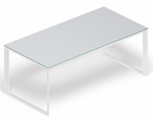 SERIE X6 - Tables de Bureau - X6 Table 180x100cm, plateau verre sous face blanc, structure blanc