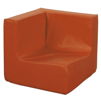 CRECHE ET MATERNELLE - Poufs - Tapis Chauffeuses LUTINS - Chauffeuse Angles 90° H 32 - Orange Pastel