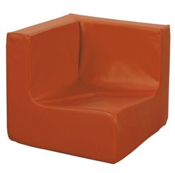 CRECHE ET MATERNELLE - Poufs - Tapis Chauffeuses LUTINS - Chauffeuse Angles 90° H 32 - Orange Pastel