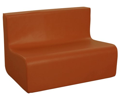 CRECHE ET MATERNELLE - Poufs - Tapis Chauffeuses LUTINS - Chauffeuse 2 places H 40 - Orange Pastel