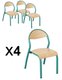 CRECHE ET MATERNELLE - Chaises - Lot x 4 - Chaise 4 pieds - T2 - bleu 5002