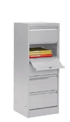 CLASSEMENTS - Meuble à clapets - Meuble à clapets 5 cases fermeture magnétique H105xL41xP35cm/ aluminium