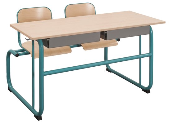 SCOLAIRE - Pupitres - Pupitre 130 x 50 - T5 Plateau ép.: 19 mm mélaminé chant polypropylène (PP) de 2 mm.