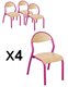 CRECHE ET MATERNELLE - Chaises - Lot x 4 - Chaise 4 pieds - T2 - rouge 3000