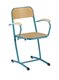 SCOLAIRE - Chaises scolaire - Fauteuil (AST) (Accotoirs hêtre massif). Assise et dosssier finition Blueprotech®.
