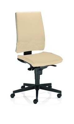 OPERATIVE - Dossier tissu - ZEN TISSU siège opérative synchrone décalé avec translation d'assise, tissu beige, structure nylon noir - sur délai