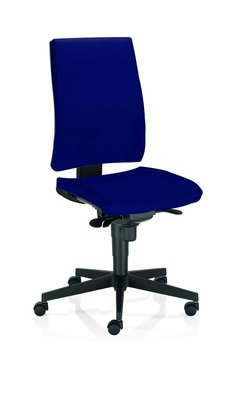 OPERATIVE - Dossier tissu - ZEN TISSU siège opérative synchrone décalé avec translation d'assise, tissu bleu, structure nylon noir - sur délai