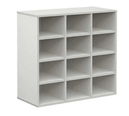 SCOLAIRE - Gamme BIP BOP - Meuble à courrier - Gris dauphin - L 90 - (12 cases) - sans portes