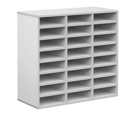 SCOLAIRE - Gamme BIP BOP - Meuble à courrier - Gris dauphin - L 90 - (24 cases) - sans portes
