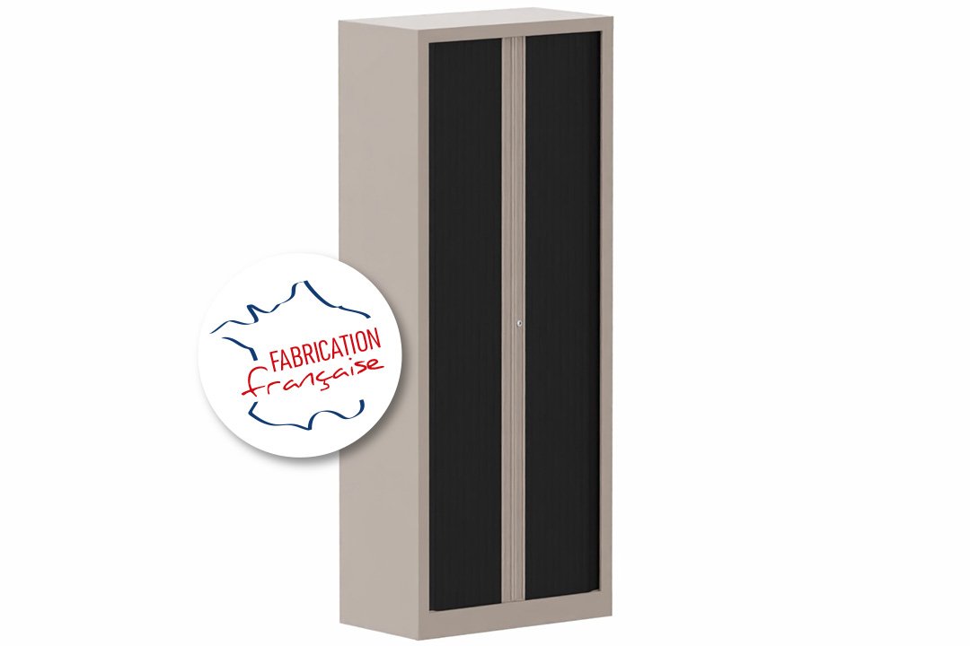 Armoire à rideaux H198xL80cm 4 tablettes