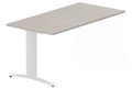 Module composable pied i, L.160xP.80cm, suivant, plateau acacia, structure blanc, plateau acacia, structure blanc
