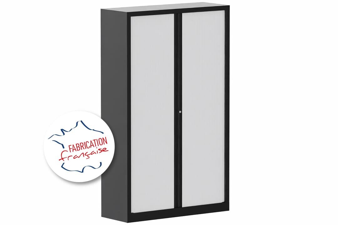 Armoire à rideaux H198xL120cm 4 tablettes