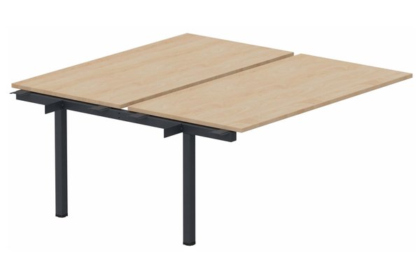 Postes Bench (poste doubles) - SERIE K3 - K3 Bench suivant 2 plateaux fixes 140x70cm encombrement 140x145cm, plateau hêtre, structure anthracite