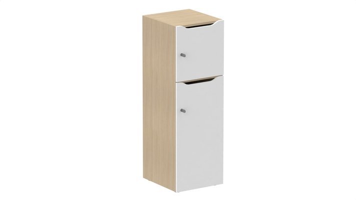 CASIERS - 2 cases - Meuble à cases H.137xL.45xP.50cm - 2 cases : 1 x H86cm (en bas) + 1 x H43cm. portes avec découpe en partie haute. serrure à clé
