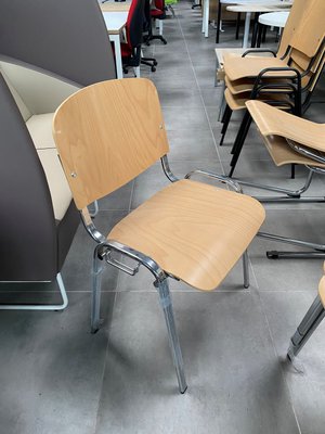 DESTOCKAGE - Chaise - Chaise joker assise et dossier bois finition hêtre avec structure chromée