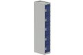 Vestiaire multicases, 1 colonne L.30cm/5 cases, coffre gris clair/portes bleu foncé