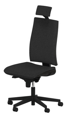 OPERATIVE - Dossier tissu - Fauteuil ZEN tissu manager avec têtière, sans accotoirs, Valencia noir