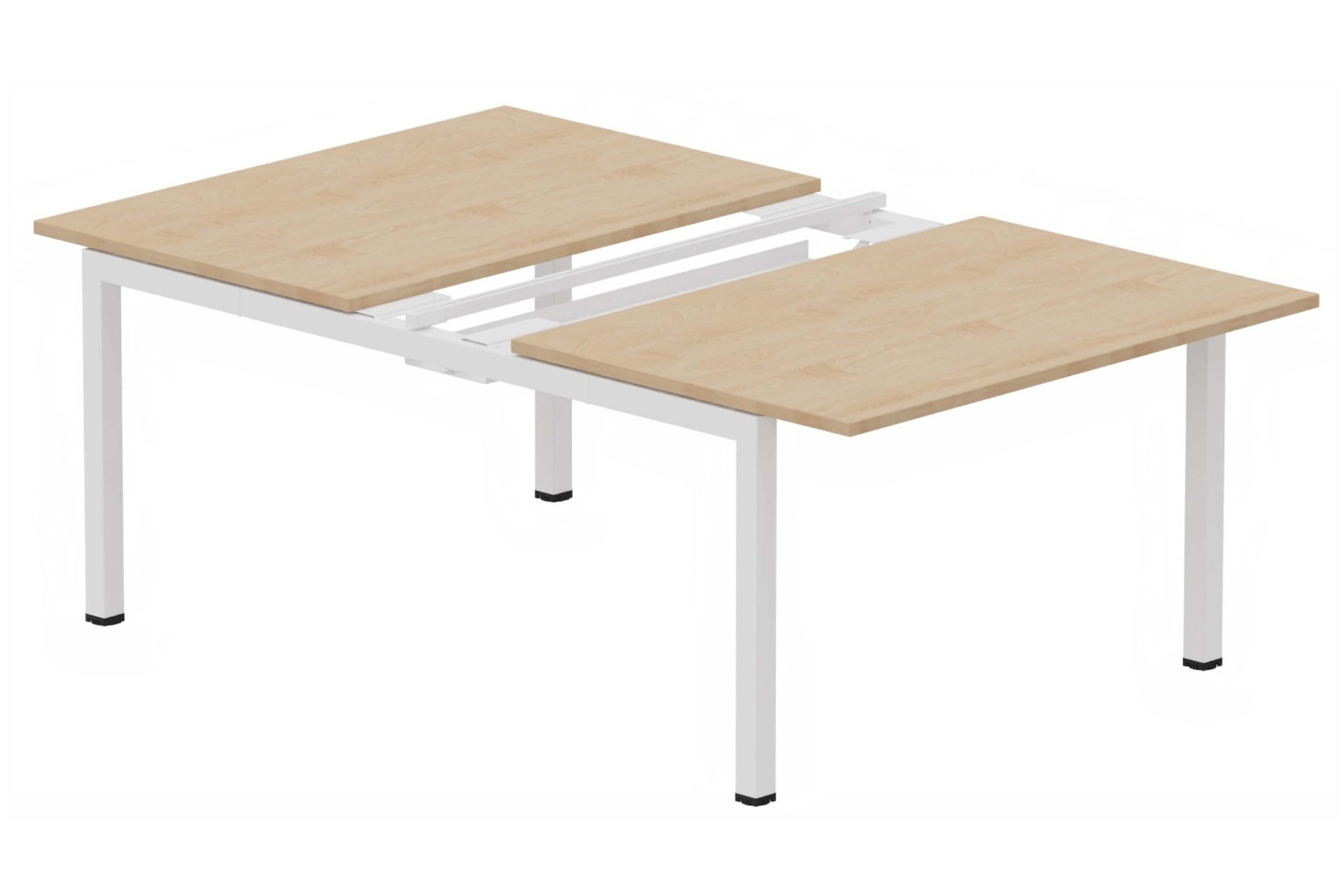 K3 Bench départ 2 plateaux coulissants 180x80cm encombrement 180x165cm hêtre/blanc