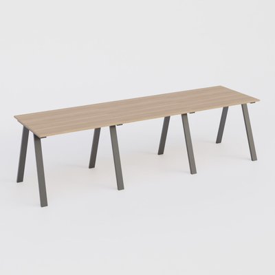 [Pas de famille] - [Pas de sous famille] - Table Keops Métal 420x120 cm de profondeur et hauteur 109 cm . Plateau épaisseur 25mm.
