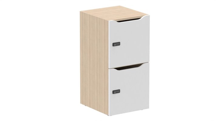 CASIERS - 2 cases - Meuble à cases H.92xL.45xP.50cm - 2 cases H43cm. portes avec découpe en partie haute. serrure à code
