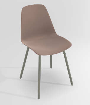 CHAISES ET TABOURETS - Pour tables standards, ht 75 cm, piétement 4 pieds - PETALE Chaise L.44xP.53.5xH.80.5cm-hauteur assise 47cm