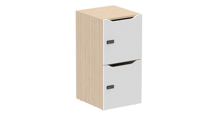 CASIERS - 2 cases - Meuble à cases H.92xL.45xP.50cm - 2 cases H43cm. portes avec découpe en partie haute. serrure à code