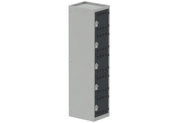 VESTIAIRES MULTICASES - 1 Colonne - Vestiaire multicases, 1 colonne L.40cm/5 cases, coffre gris clair/portes anthracite