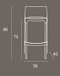 POLYPROPYLENE - TABOURETS  - GALICE-Chaise haute en polypropylène recyclable. Pieds en aluminium anodisé 25x25mm. Usage intérieur et extérieur. Empilable par 4. Coloris blanc