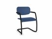 DIVA fauteuil dos tissu. piétement luge laqué noir