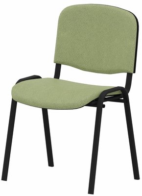 VISITEURS ET FONCTIONNELS - 4 Pieds - Joker + - Chaise piétement 4 pieds laqué noir (Noir).Assise et dossier tissu Lucia Vert tendre YBR (YBR)