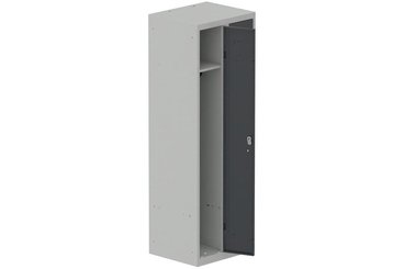 VESTIAIRES MONOBLOC CONFORT - Industrie propre - Vestiaire industrie propre 2 portes (fermeture cadenas) H180xL60xP50cm coffre gris clair/ porte(s) Anthracite