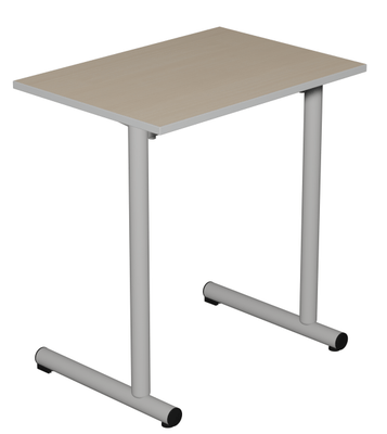 SCOLAIRE - Apprendre - Table TAGE plat. ép.21 mm strat. chant bois pièt. époxy - 70x50 cm - T6
